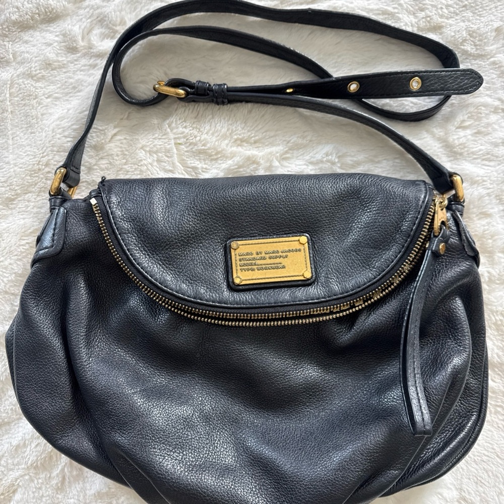 Marc by Marc Jacobs Black Shoulder Bag with Gold Hardware